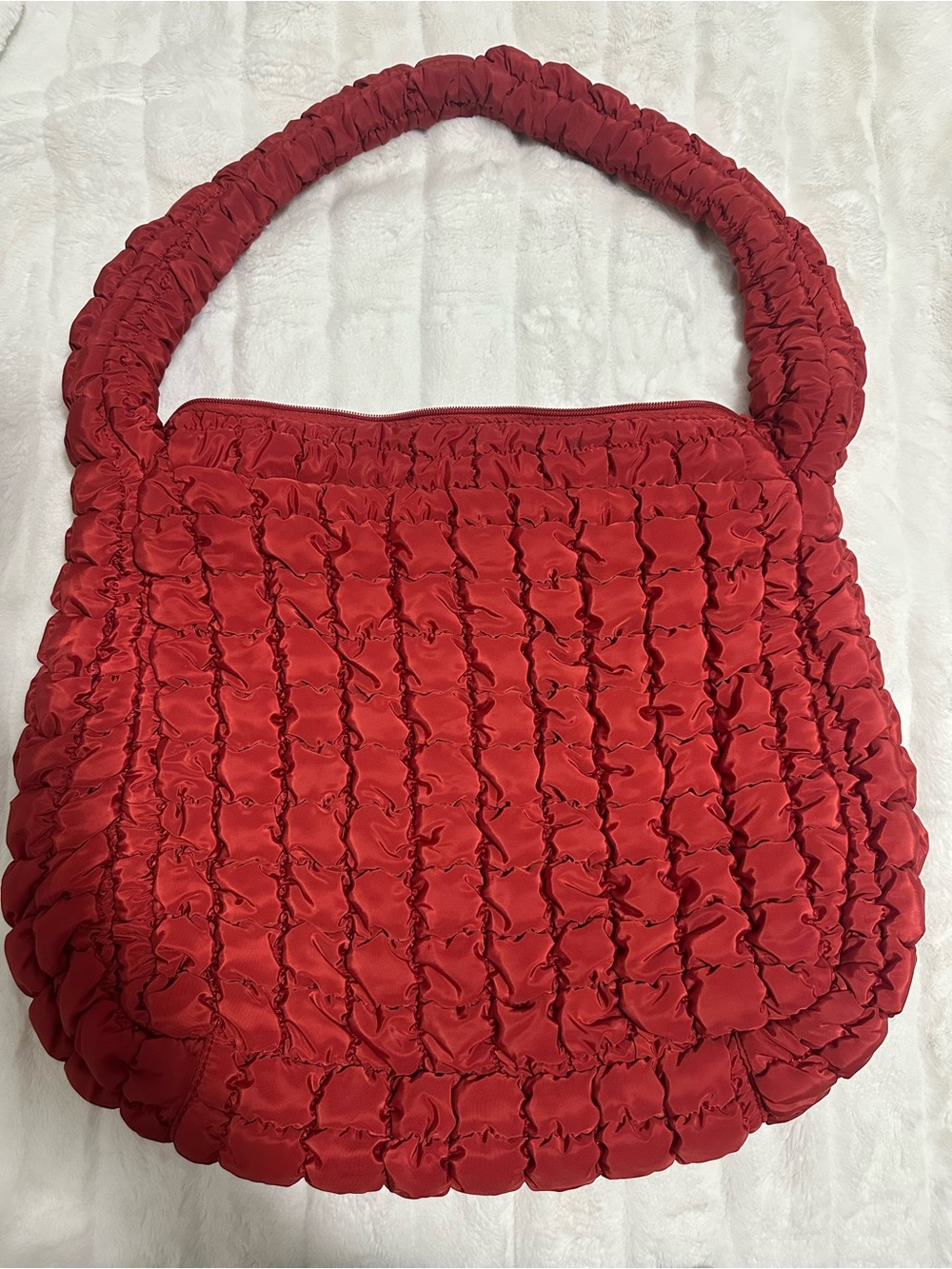 wild fable Red Quilted Ruched Shoulder Bag